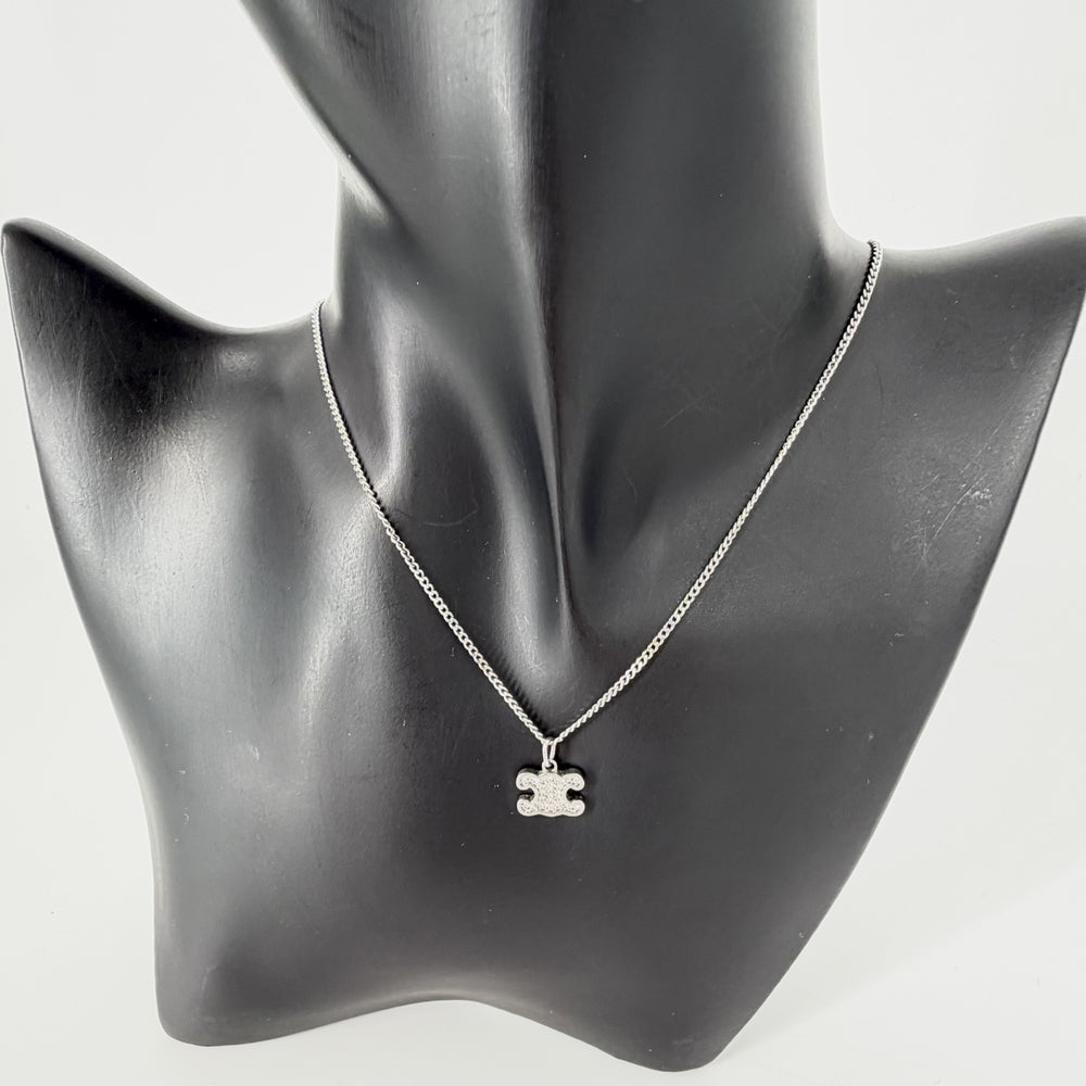 CELINE セリーヌ ネックレス トリオンフ アクセサリー ラインストーン レディース 約3.4g【中古品】