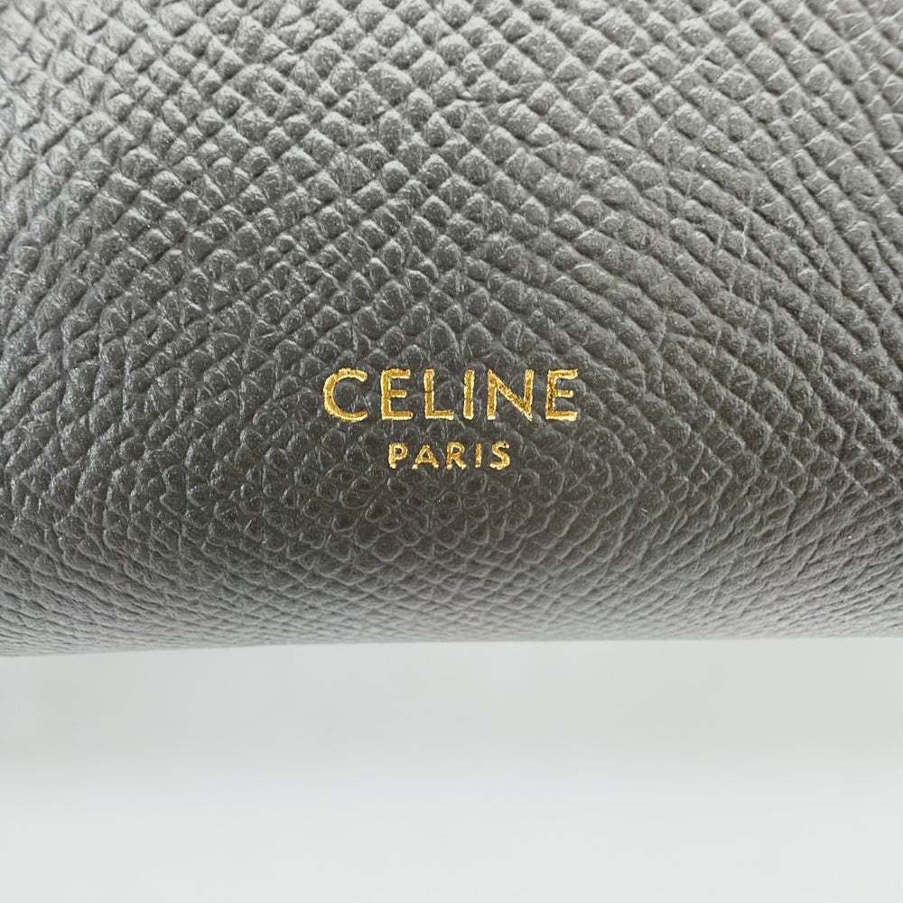 CELINE セリーヌ 2WAY ベルトバッグ ハンドバッグ ショルダーバッグ カーフ グレー ゴールド金具 レディース【中古品】