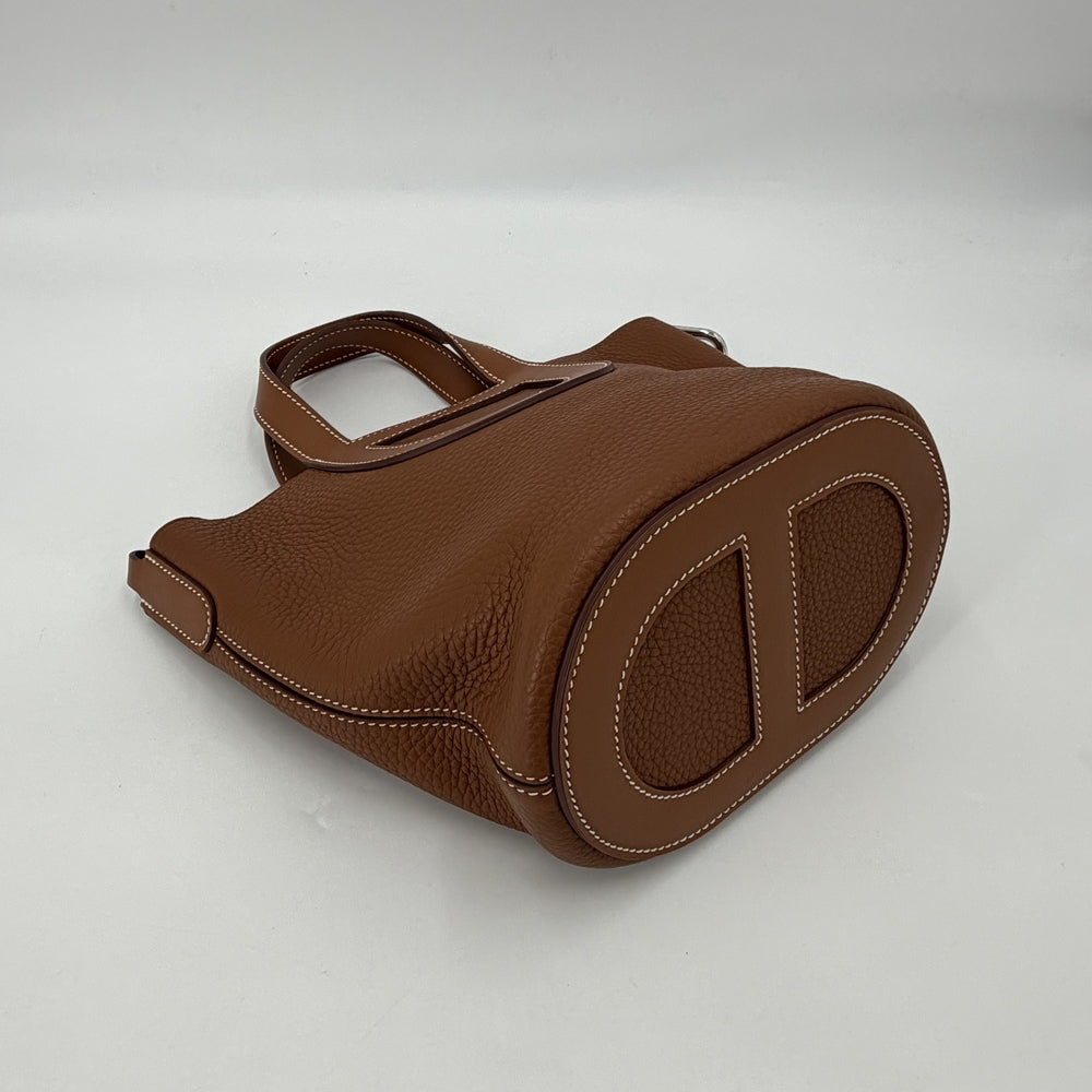 HERMES エルメス ハンドバッグ インザループ18 トリヨンクレマンス ヴォースイフト W刻印 レザー ブラウン 茶 シルバー金具 レディース 2024年【中古品】