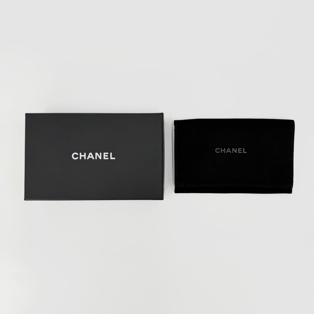 CHANEL シャネル カードケース マトラッセ ココマーク キャビアスキン ピンク ゴールド金具 レディース【中古品】