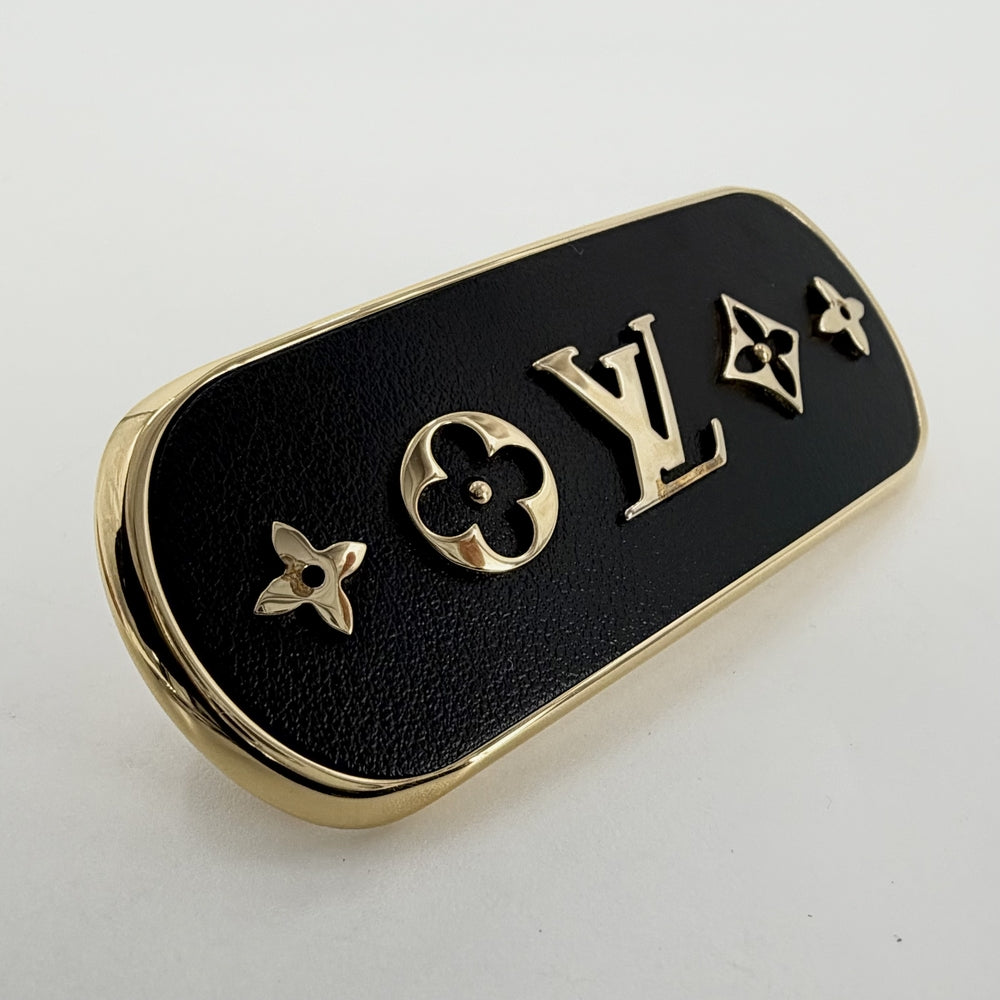 LOUIS VUITTON ルイヴィトン ヘアアクセサリー バレッタ 小物 ファッションアイテム M00564 ブラック 黒 ゴールド ゴールド金具 レディース【中古品】