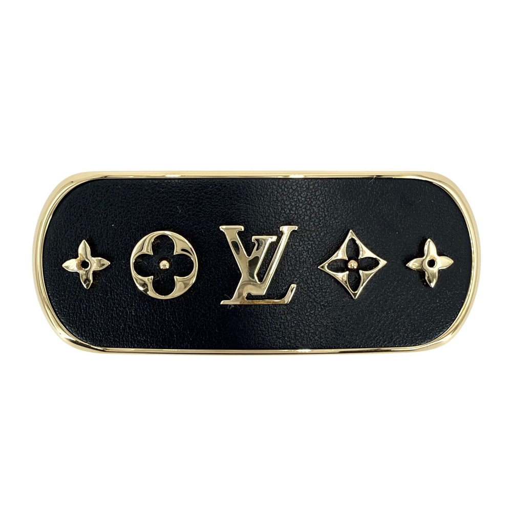 LOUIS VUITTON ルイヴィトン ヘアアクセサリー バレッタ 小物 ファッションアイテム M00564 ブラック 黒 ゴールド ゴールド金具 レディース【中古品】