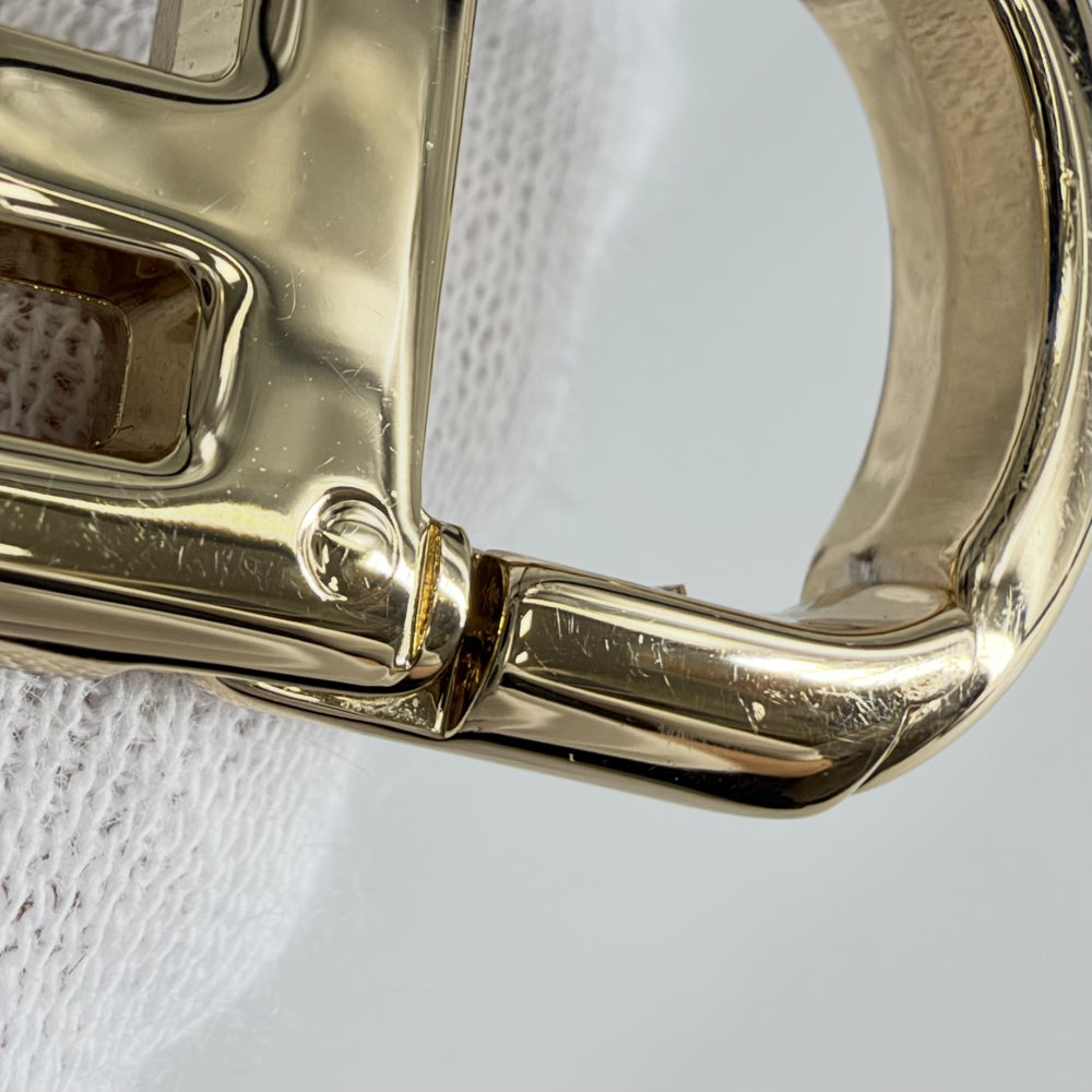 FENDI フェンディ ワンピース サイドペプラム オフショルダー オーロック 千鳥格子 服 ドレスワンピース 36 FDB871 ブラウン 茶 ホワイト 白 ゴールド金具 春 秋 ウール ナイロン ポリウレタン レディース【中古品】