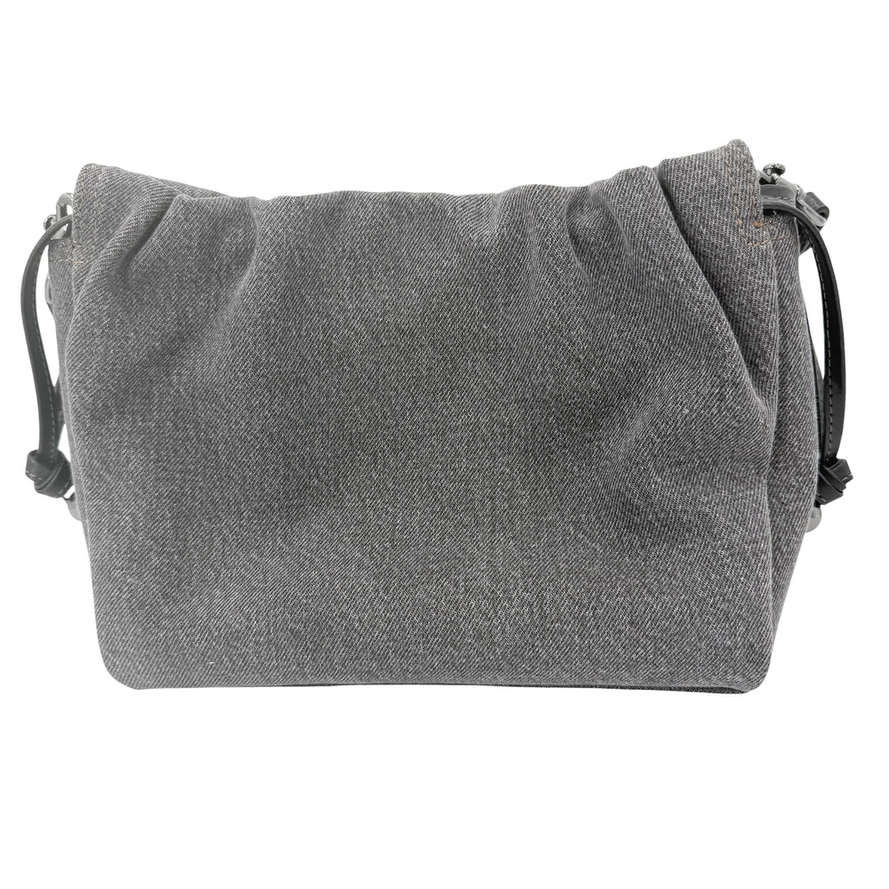 COACH コーチ 2WAY フェイ ドローストリング ハンドバッグ ショルダーバッグ CAK36 デニム レザー グレー ブラック金具 メンズ【中古品】