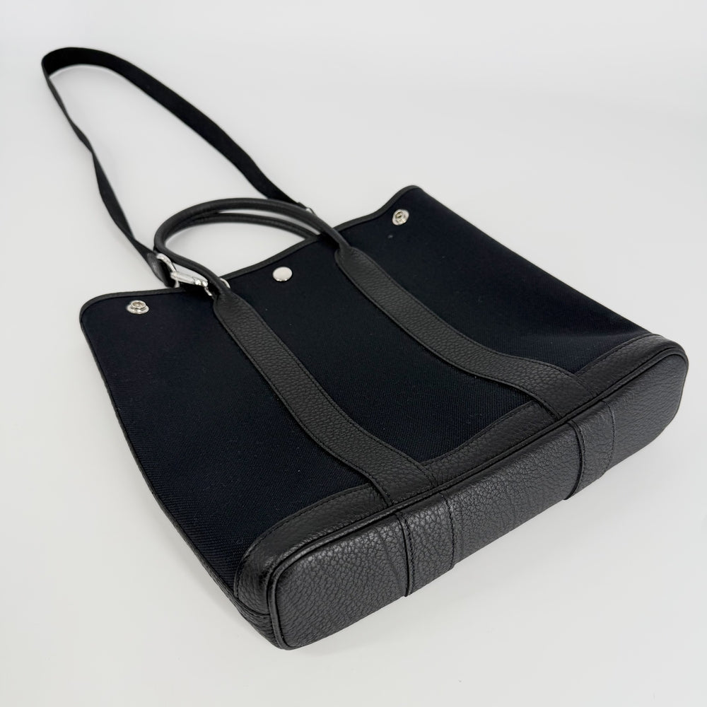 HERMES エルメス 2WAY ガーデンファイルPM トートバッグ ショルダーバッグ ハンドバッグ かばん 鞄 メンズ レディース Y刻印 キャンバス レザー ブラック 黒 シルバー金具 ユニセックス 2020年【中古品】
