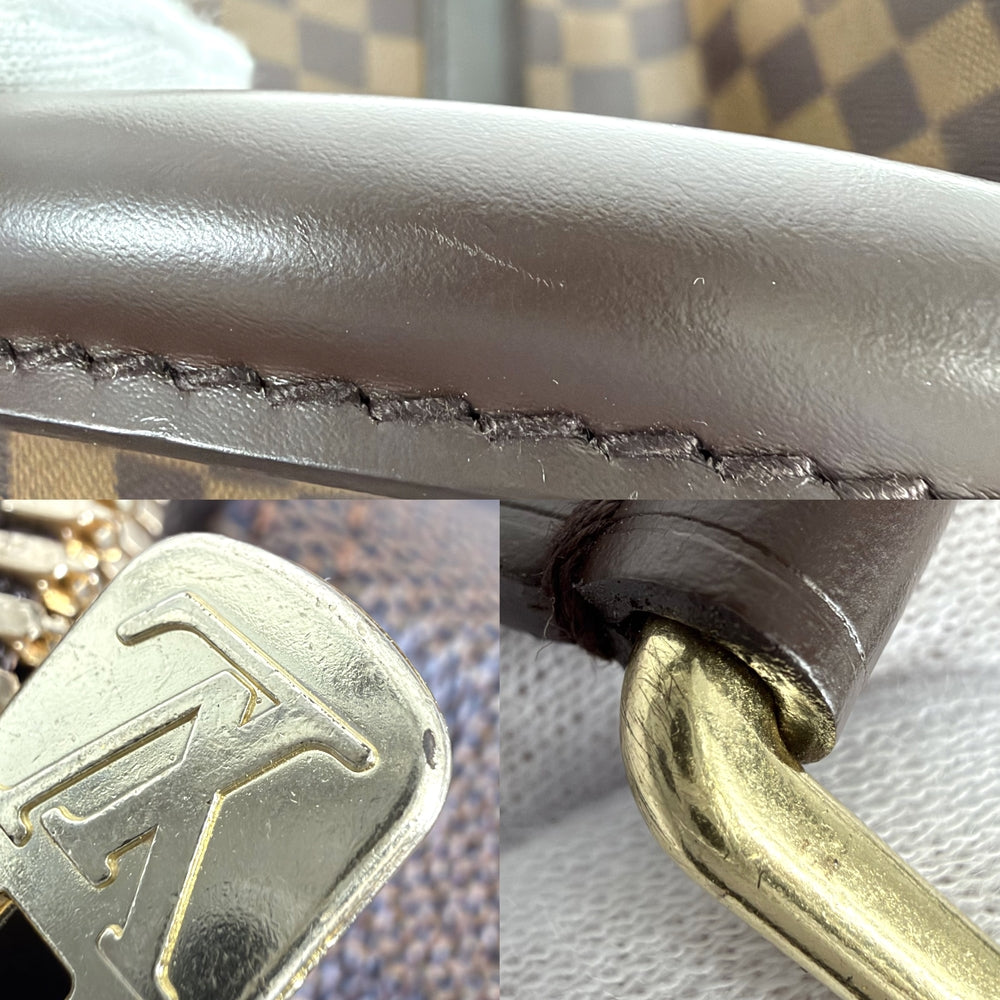 LOUIS VUITTON ルイヴィトン ボストンバッグ キーポル50 ダミエキャンバス M41427 PVCコーティングキャンバス レザー ブラウン 茶 ゴールド金具 メンズ【中古品】