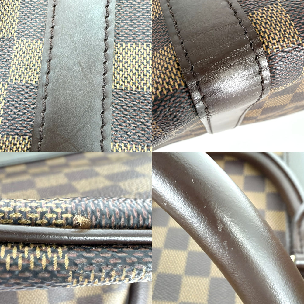 LOUIS VUITTON ルイヴィトン ボストンバッグ キーポル50 ダミエキャンバス M41427 PVCコーティングキャンバス レザー ブラウン 茶 ゴールド金具 メンズ【中古品】