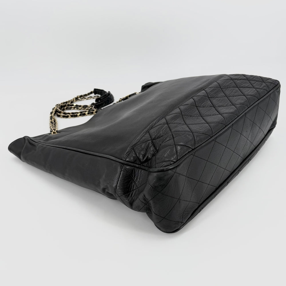 CHANEL シャネル ショルダーバッグ チェーンショルダーバッグ ラムスキン ブラック 黒 ゴールド金具 レディース【中古品】
