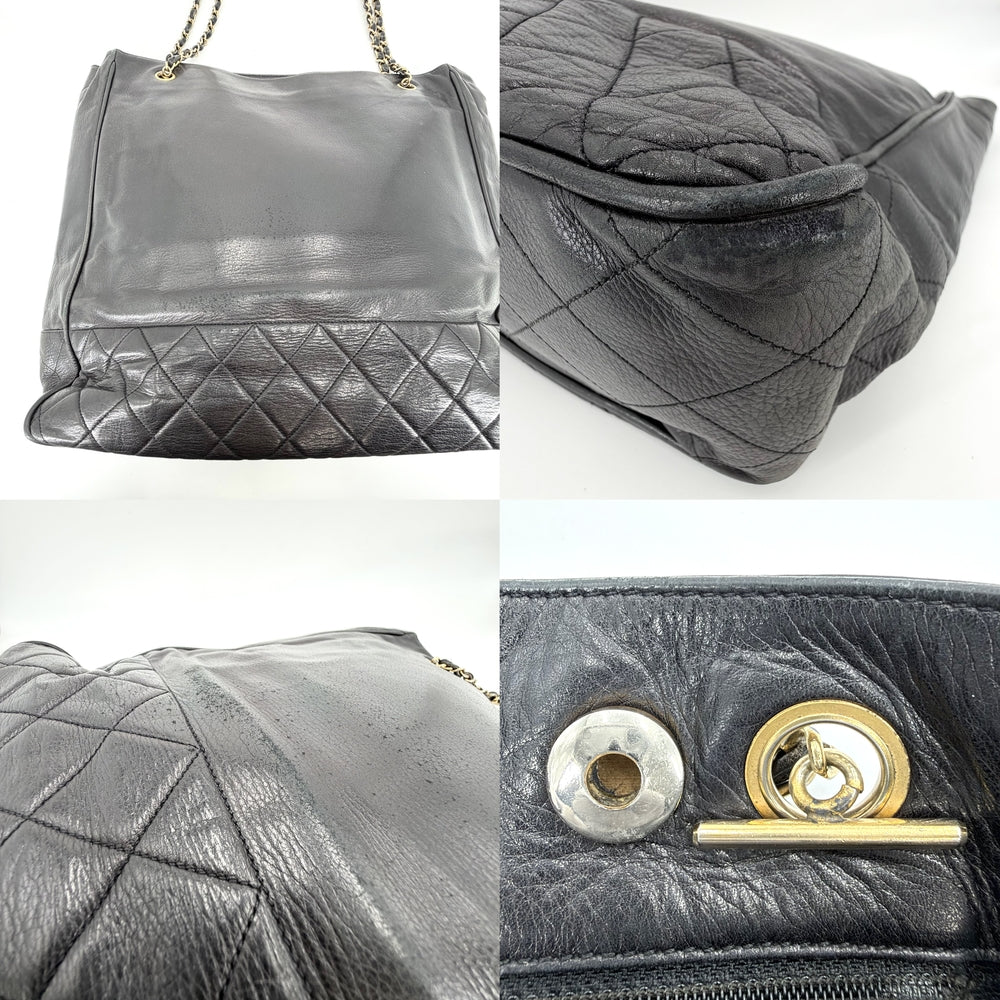 CHANEL シャネル ショルダーバッグ チェーンショルダーバッグ ラムスキン ブラック 黒 ゴールド金具 レディース【中古品】