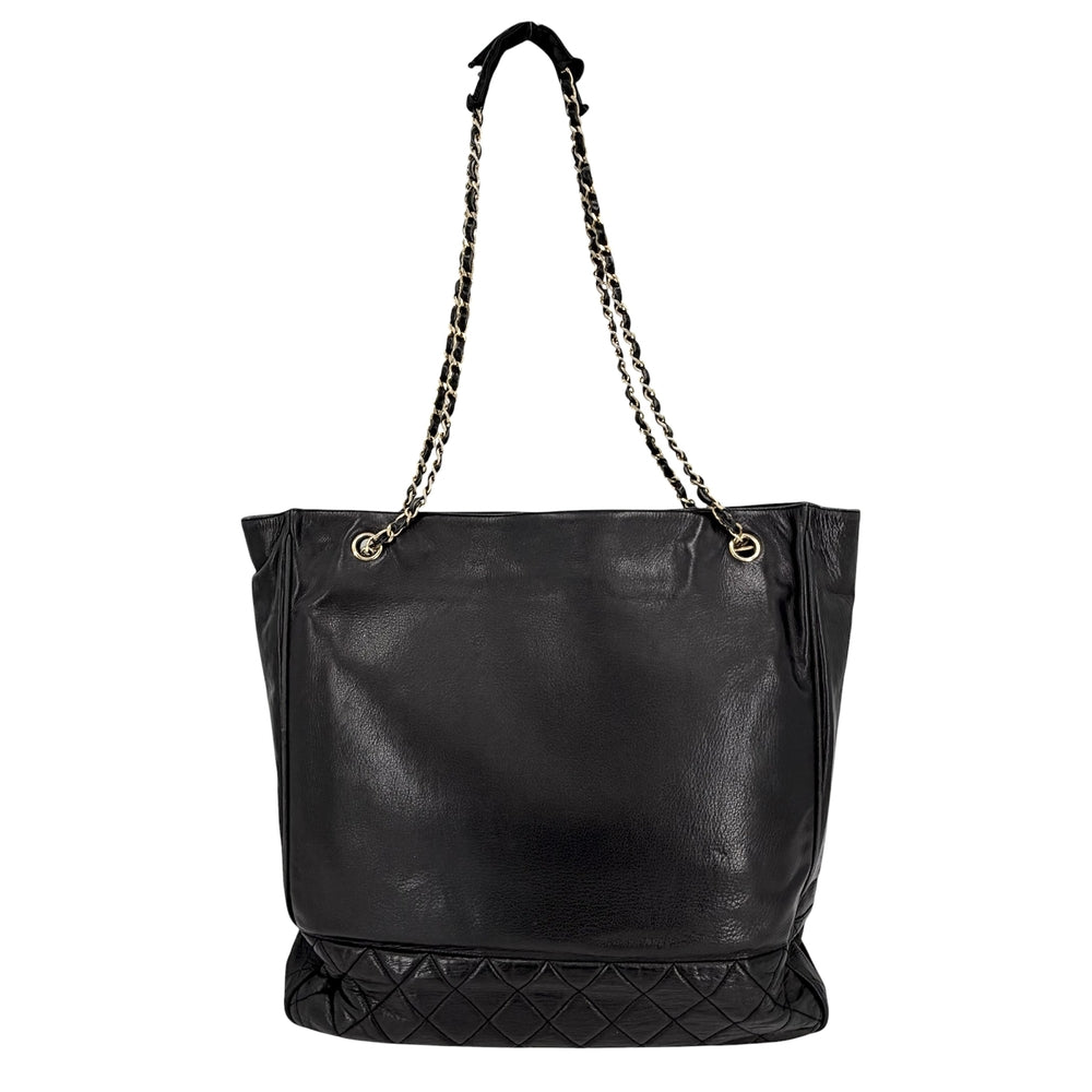 CHANEL シャネル ショルダーバッグ チェーンショルダーバッグ ラムスキン ブラック 黒 ゴールド金具 レディース【中古品】