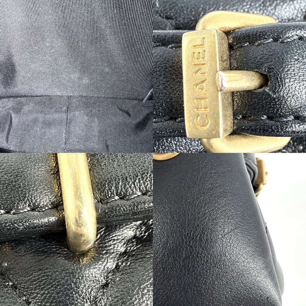 CHANEL シャネル ショルダーバッグ マトラッセ バックル カメラバッグ ココマーク レザー ブラック 黒 ゴールド金具 レディース【中古品】