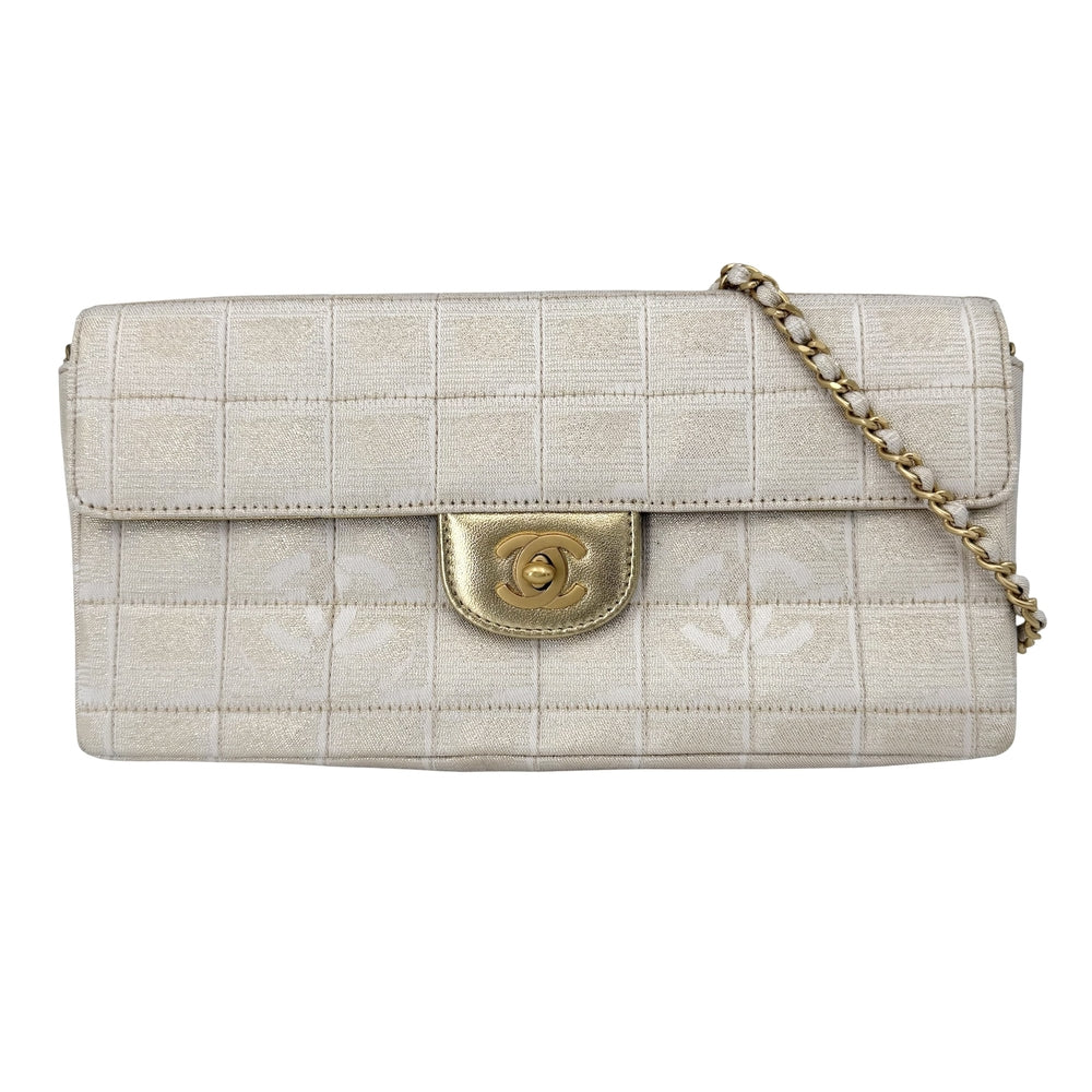 CHANEL シャネル ハンドバッグ ニュートラベルライン チェーンショルダーバッグ チョコバー ココマーク ナイロン レザー ベージュ ゴールド金具 レディース【中古品】