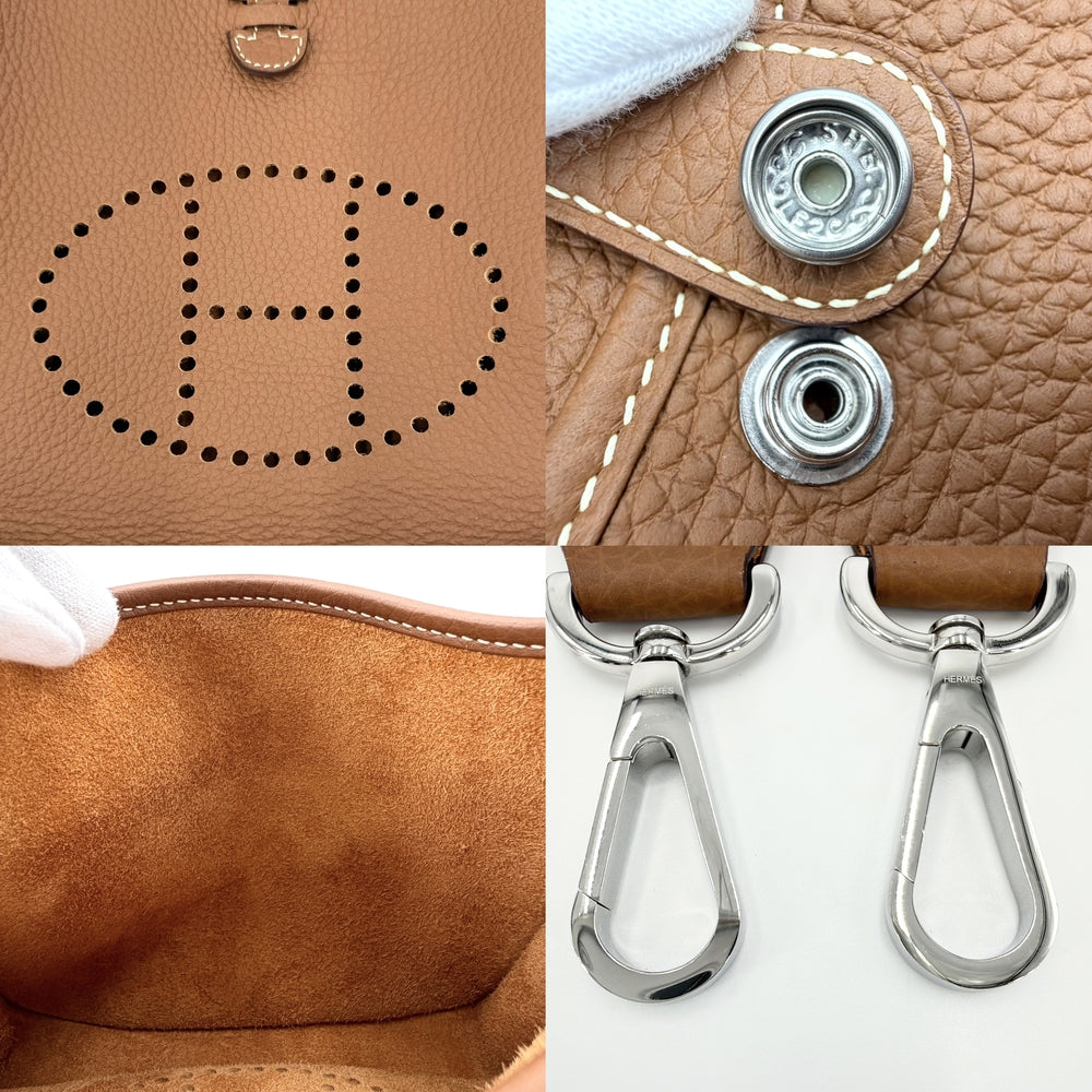 HERMES エルメス ショルダーバッグ エブリン３ 23 K刻印 レザー ブラウン 茶 シルバー金具 レディース 2025年【中古品】