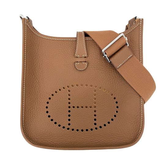 HERMES エルメス ショルダーバッグ エブリン３ 23 K刻印 レザー ブラウン 茶 シルバー金具 レディース 2025年【中古品】