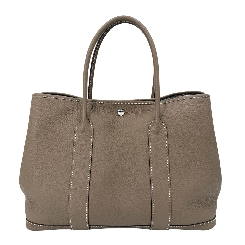 HERMES エルメス ハンドバッグ ガーデンパーティPM トートバッグ Y刻印 レザー ブラウン 茶 シルバー金具 レディース 2020年【中古品】