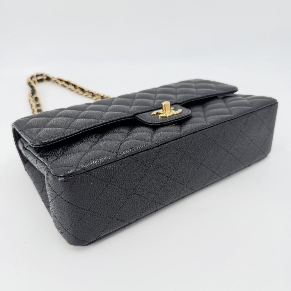 CHANEL シャネル ショルダーバッグ マトラッセ25 ダブルフラップ ダブルチェーン チェーン ココマーク ココ かばん 鞄 キャビアスキン ブラック 黒 ゴールド金具 レディース【中古品】