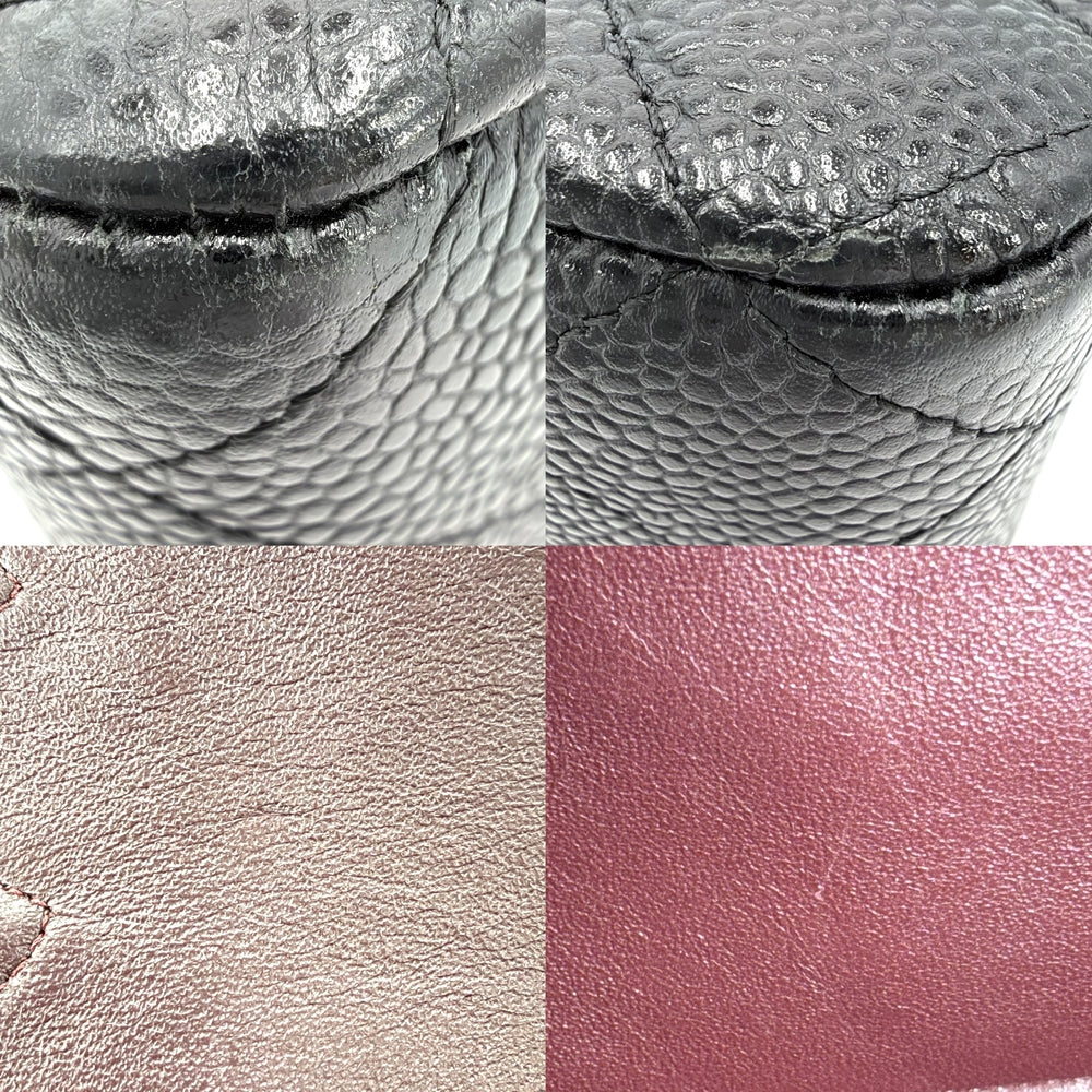 CHANEL シャネル ショルダーバッグ マトラッセ25 ダブルフラップ ダブルチェーン チェーン ココマーク ココ かばん 鞄 キャビアスキン ブラック 黒 ゴールド金具 レディース【中古品】