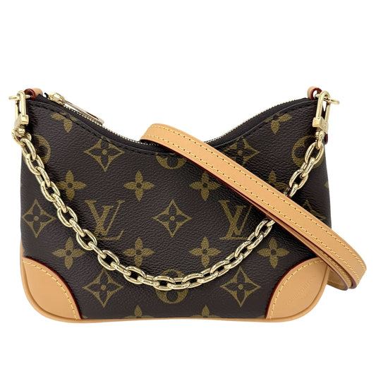 LOUIS VUITTON ルイヴィトン 2WAY ナノ･ブーローニュ ハンドバッグ ショルダーバッグ M25519 モノグラムキャンバス ブラウン 茶 ゴールド金具 レディース【中古品】