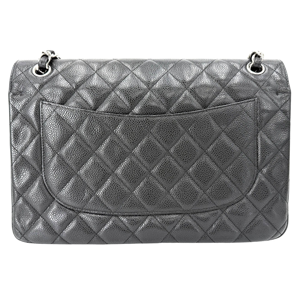 CHANEL シャネル ショルダーバッグ マトラッセ30 デカマトラッセ ダブルチェーン ダブルフラップ ココマーク ターンロック キャビアスキン ブラック 黒 シルバー金具 レディース【中古品】