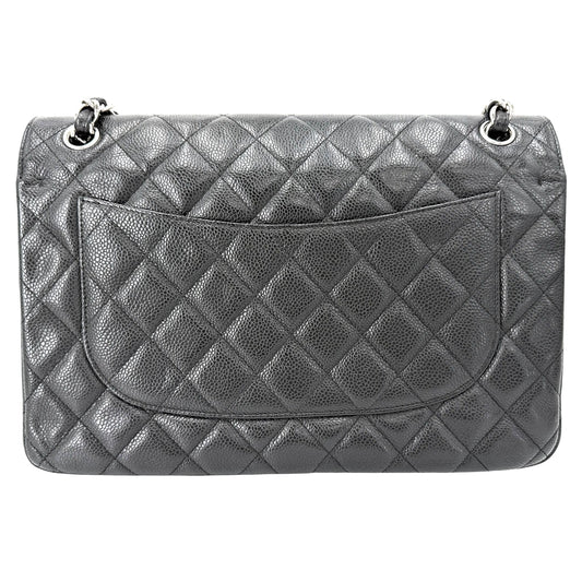 CHANEL シャネル ショルダーバッグ マトラッセ30 デカマトラッセ ダブルチェーン ダブルフラップ ココマーク ターンロック キャビアスキン ブラック 黒 シルバー金具 レディース【中古品】