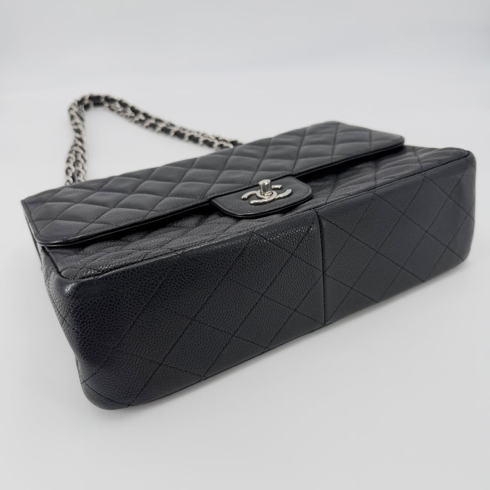 CHANEL シャネル ショルダーバッグ マトラッセ30 デカマトラッセ ダブルチェーン ダブルフラップ ココマーク ターンロック キャビアスキン ブラック 黒 シルバー金具 レディース【中古品】