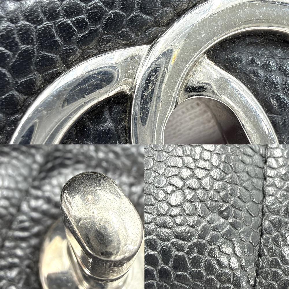 CHANEL シャネル ショルダーバッグ マトラッセ30 デカマトラッセ ダブルチェーン ダブルフラップ ココマーク ターンロック キャビアスキン ブラック 黒 シルバー金具 レディース【中古品】