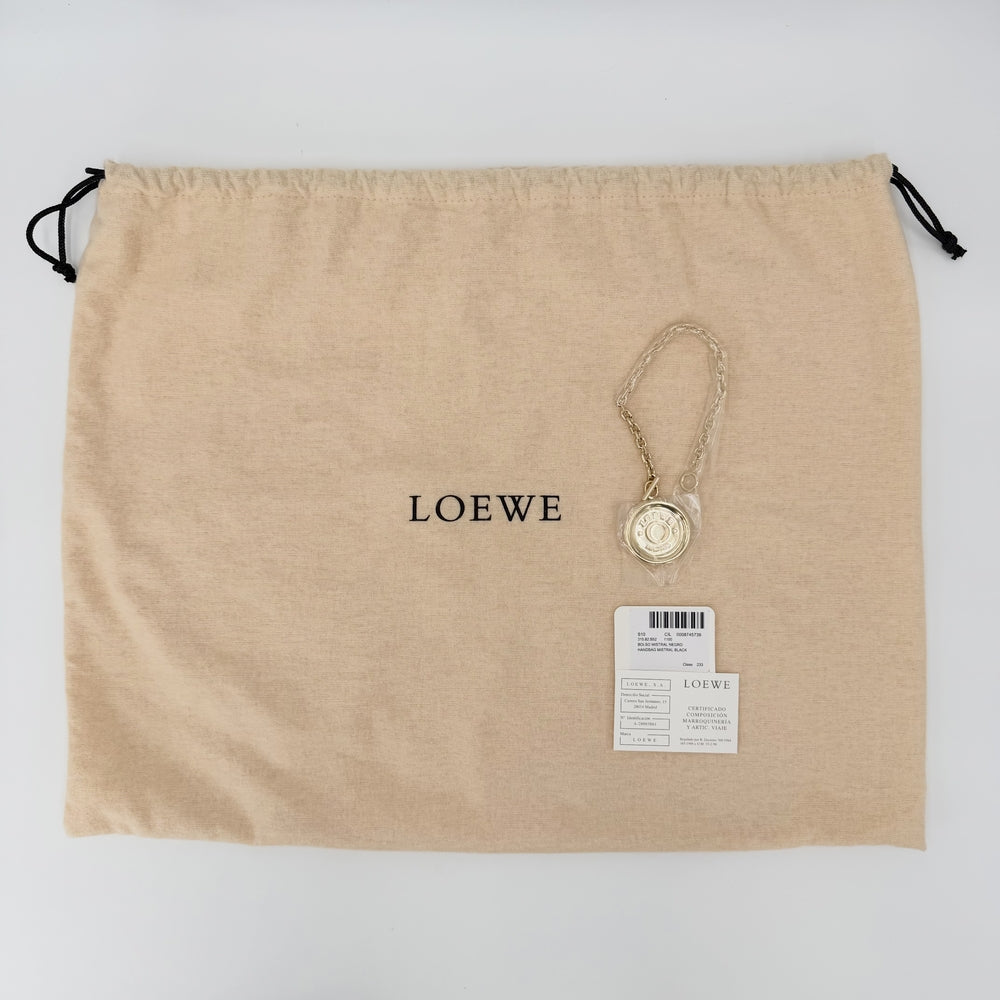 LOEWE ロエベ ハンドバッグ アナグラム ナッパアイレ レザー ブラック 黒 ゴールド金具 レディース【中古品】