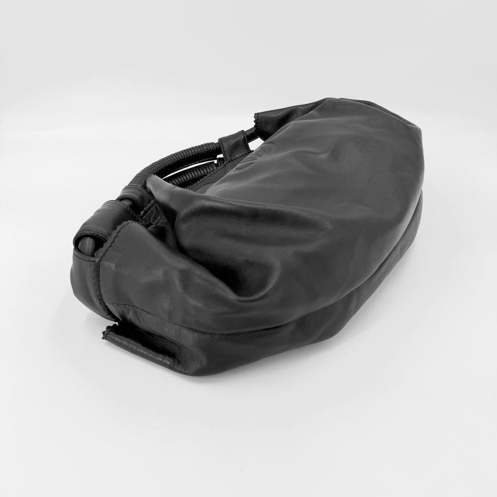 LOEWE ロエベ ハンドバッグ アナグラム ナッパアイレ レザー ブラック 黒 ゴールド金具 レディース【中古品】