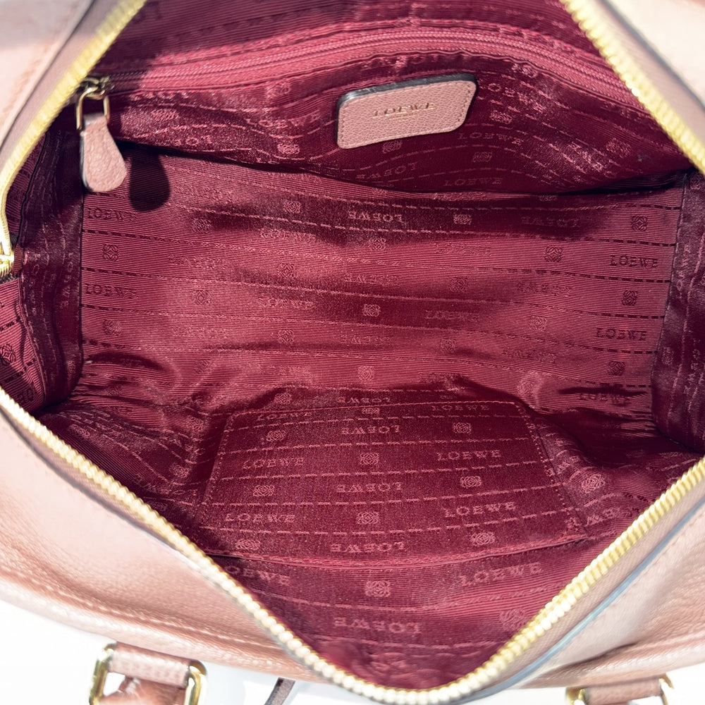 LOEWE ロエベ ハンドバッグ アナグラム アマソナ28 ミニボストンバッグ レザー ブラウン 茶 ゴールド金具 レディース【中古品】