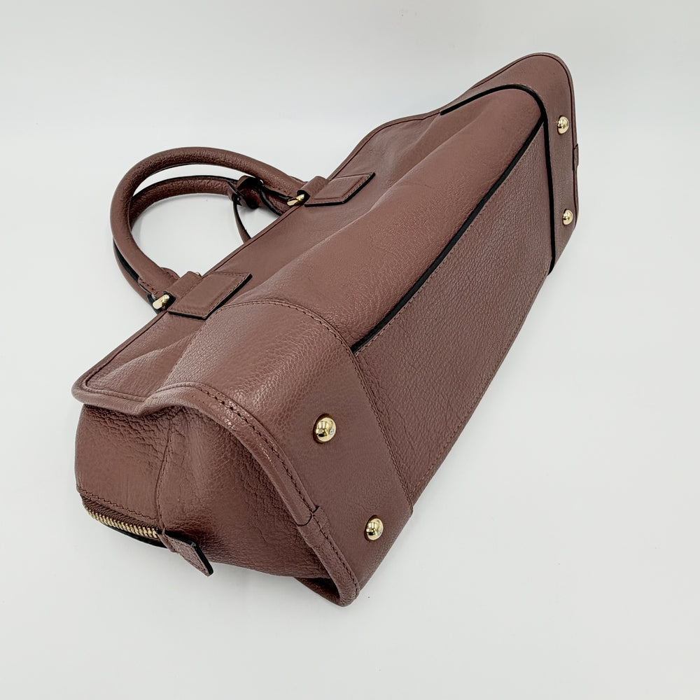LOEWE ロエベ ハンドバッグ アナグラム アマソナ28 ミニボストンバッグ レザー ブラウン 茶 ゴールド金具 レディース【中古品】