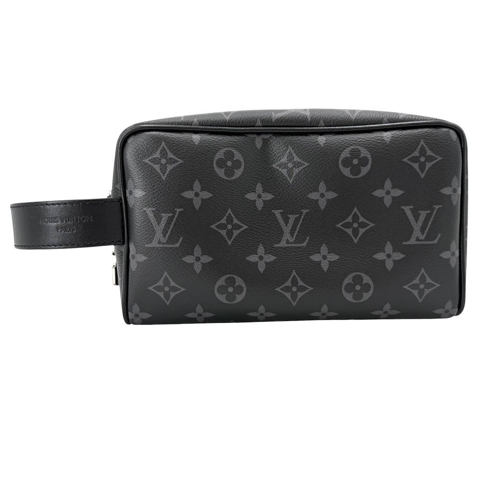 LOUIS VUITTON ルイヴィトン クラッチバッグ モノグラムエクリプス ロッカー ドップキット セカンドバッグ モノグラムエクリプス かばん 鞄 M83113 PVCコーティングキャンバス レザー ブラック 黒 シルバー金具 メンズ【中古品】