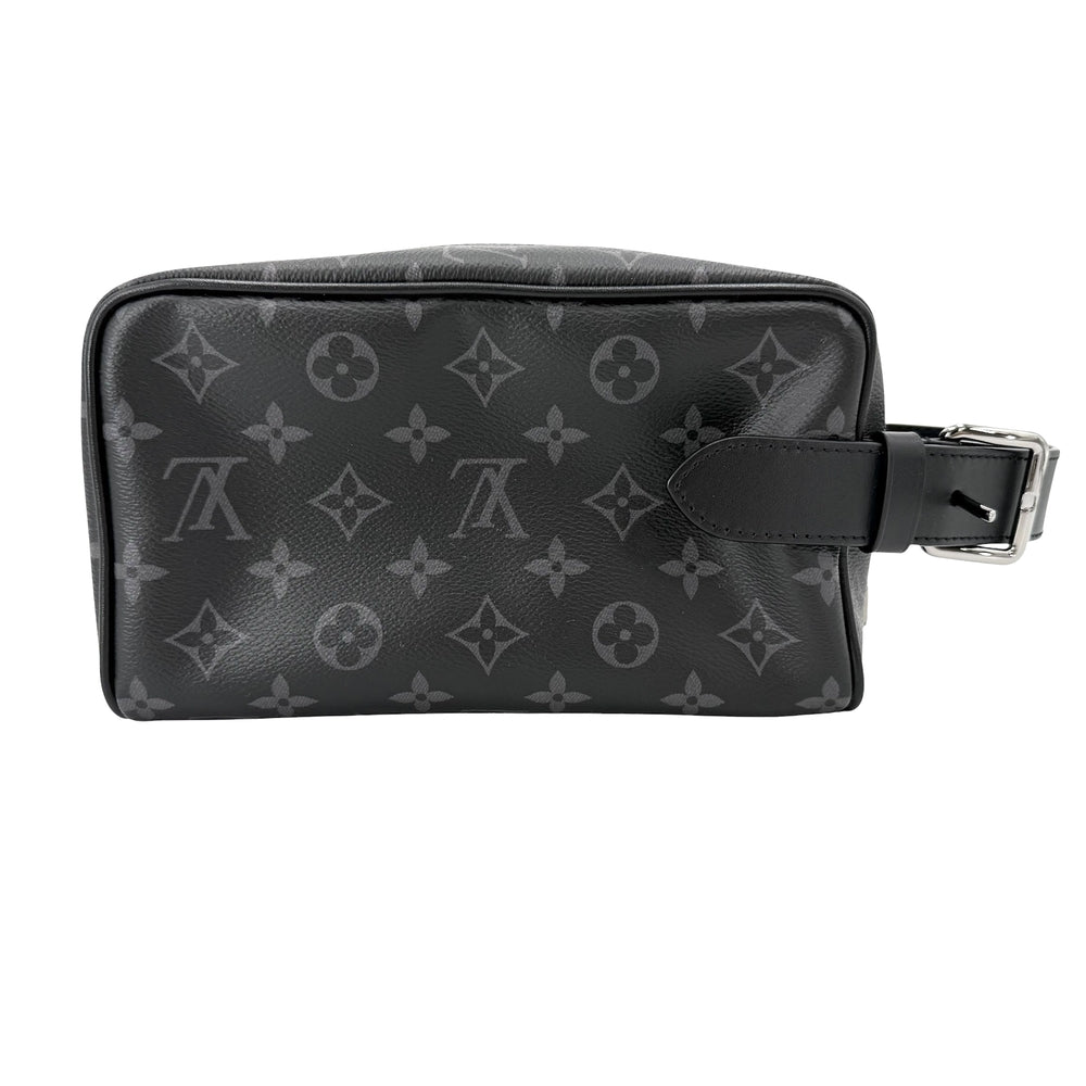 LOUIS VUITTON ルイヴィトン クラッチバッグ モノグラムエクリプス ロッカー ドップキット セカンドバッグ モノグラムエクリプス かばん 鞄 M83113 PVCコーティングキャンバス レザー ブラック 黒 シルバー金具 メンズ【中古品】