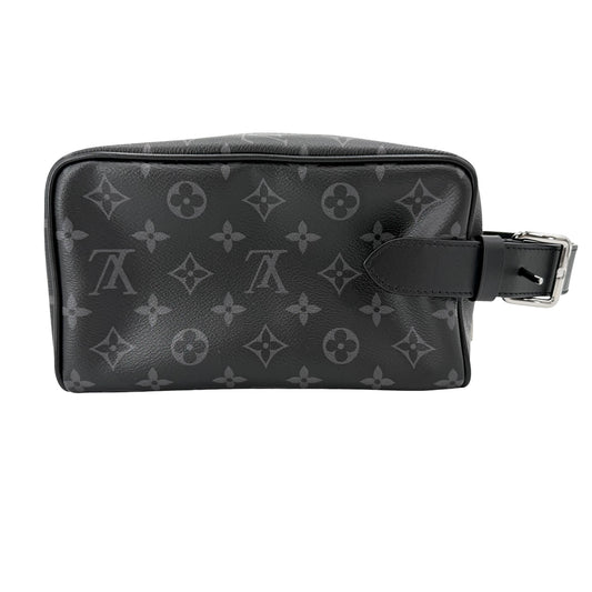 LOUIS VUITTON ルイヴィトン クラッチバッグ モノグラムエクリプス ロッカー ドップキット セカンドバッグ モノグラムエクリプス かばん 鞄 M83113 PVCコーティングキャンバス レザー ブラック 黒 シルバー金具 メンズ【中古品】