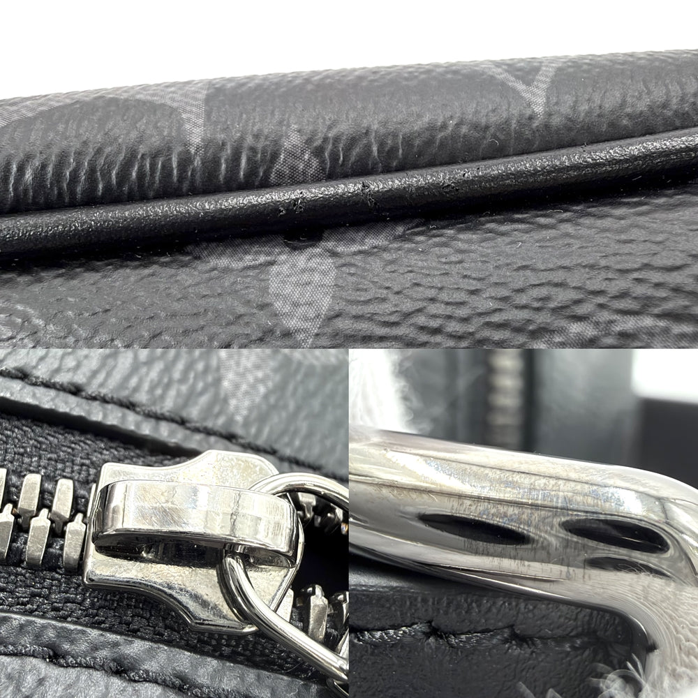 LOUIS VUITTON ルイヴィトン クラッチバッグ モノグラムエクリプス ロッカー ドップキット セカンドバッグ モノグラムエクリプス かばん 鞄 M83113 PVCコーティングキャンバス レザー ブラック 黒 シルバー金具 メンズ【中古品】