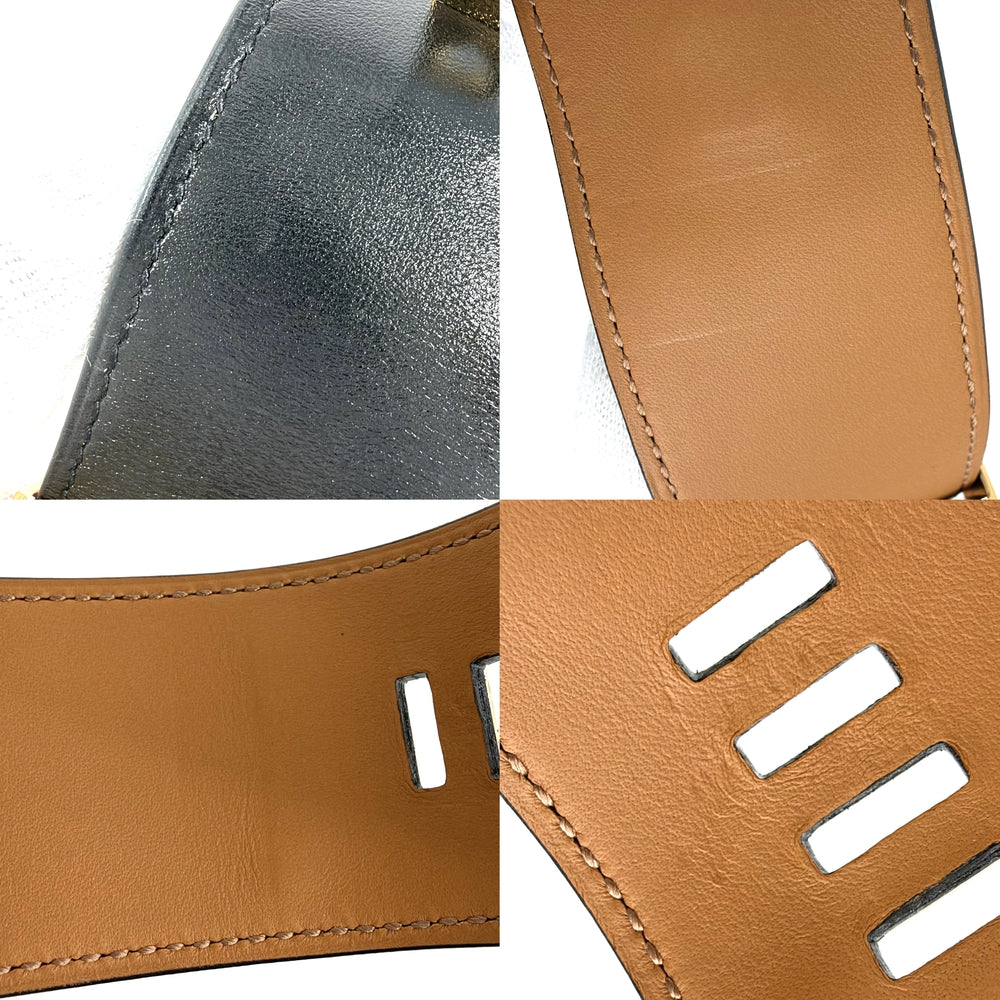 HERMES エルメス バングル コリエドシアン ブレスレット アクセサリー ボックスカーフ H068440CC89T3 U刻印 ブラック 黒 ゴールド金具 レディース 約120.4g 2022年【中古品】