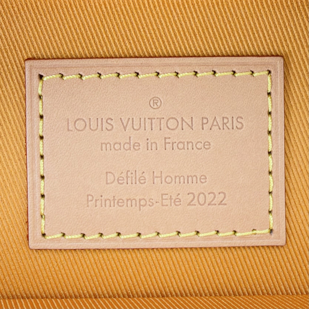 LOUIS VUITTON ルイヴィトン 2WAY ヴェルティカル ボックス トランク ロゴ ショルダーバッグ ハンドバッグ M59666 カーフ サフラン シルバー金具 メンズ【中古品】