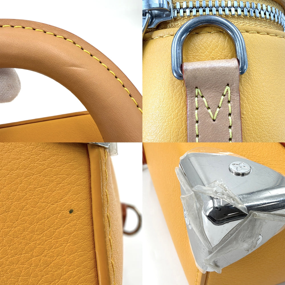 LOUIS VUITTON ルイヴィトン 2WAY ヴェルティカル ボックス トランク ロゴ ショルダーバッグ ハンドバッグ M59666 カーフ サフラン シルバー金具 メンズ【中古品】