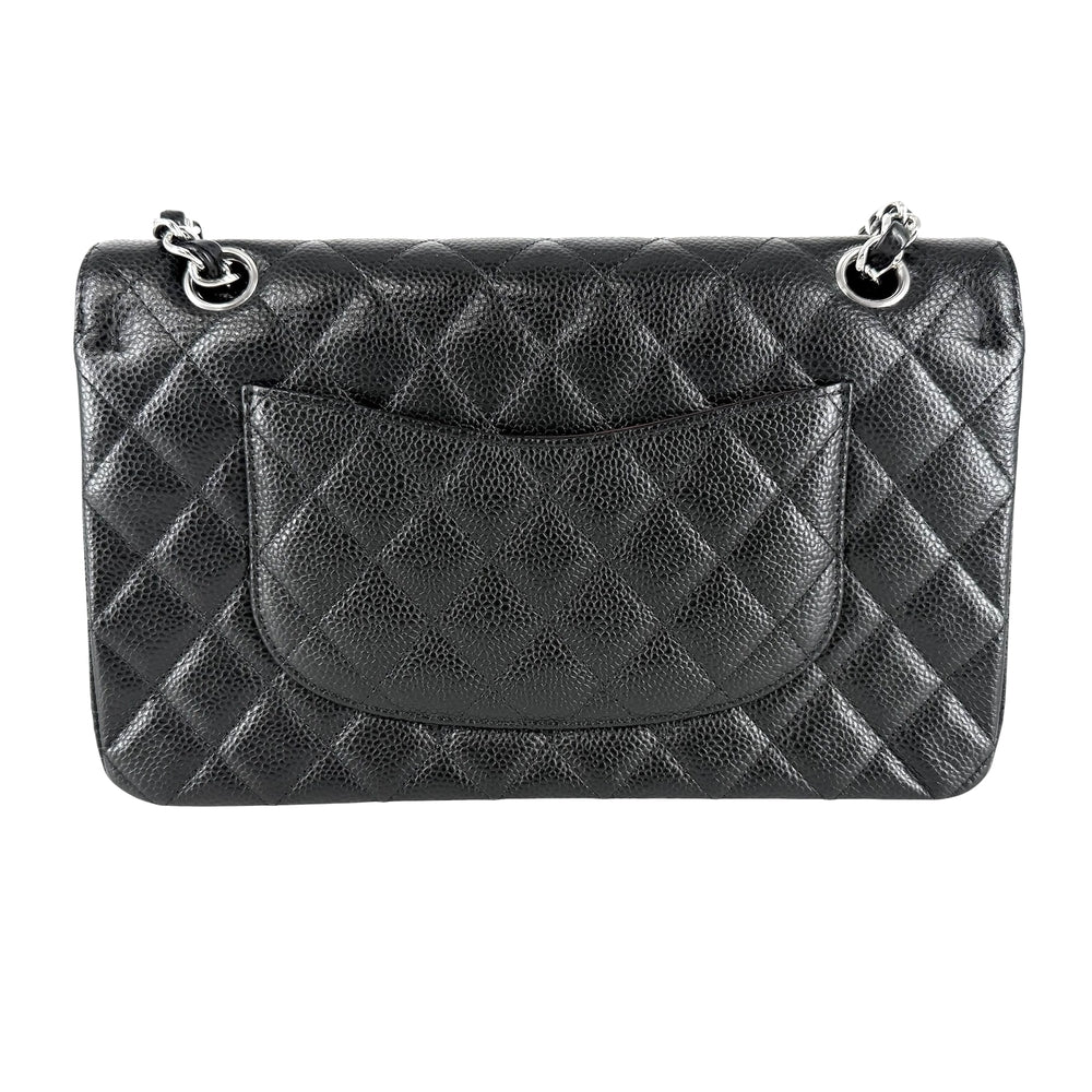 CHANEL シャネル ショルダーバッグ マトラッセ25 ダブルフラップ ダブルチェーン チェーン ココマーク ココ かばん 鞄 キャビアスキン ブラック 黒 シルバー金具 レディース【中古品】