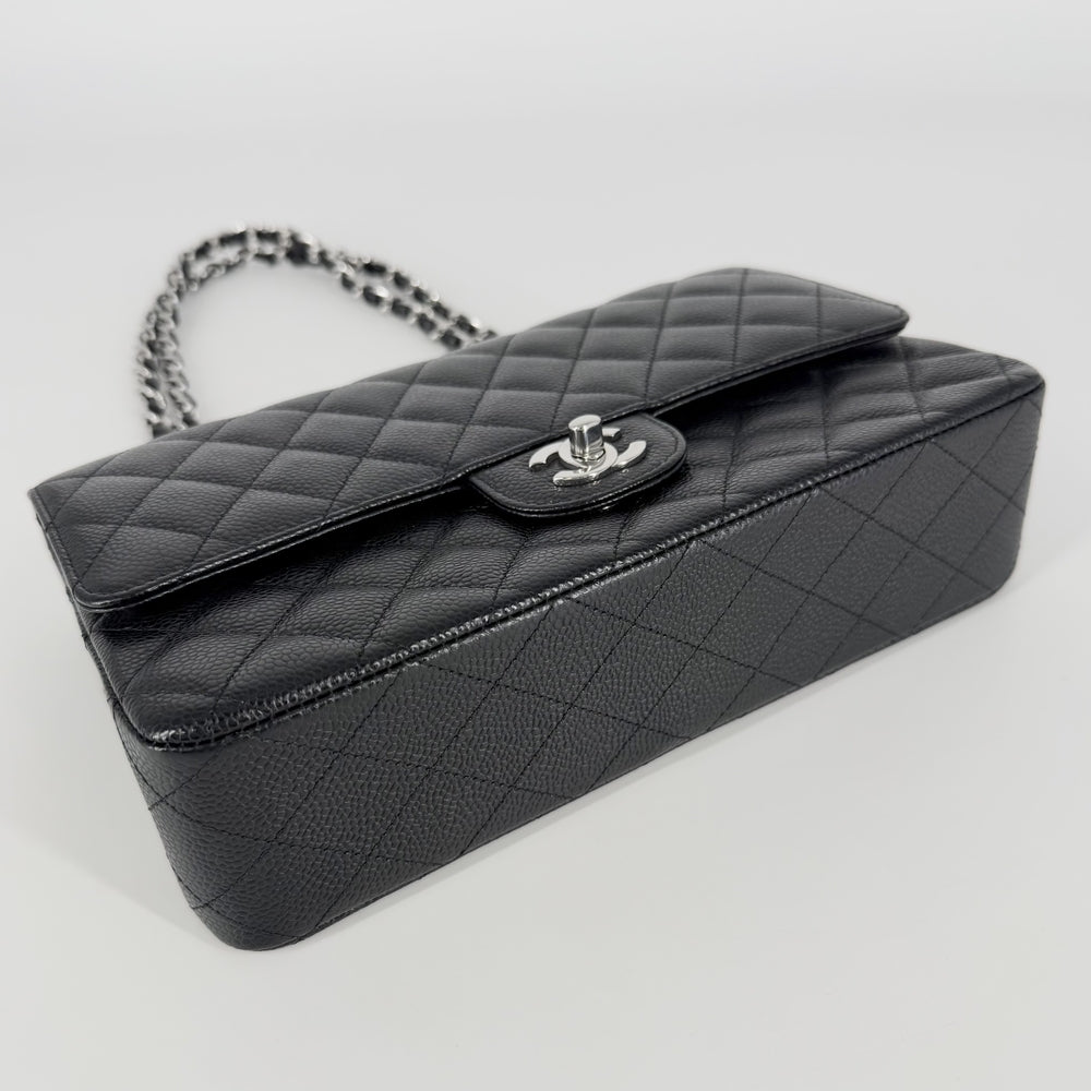 CHANEL シャネル ショルダーバッグ マトラッセ25 ダブルフラップ ダブルチェーン チェーン ココマーク ココ かばん 鞄 キャビアスキン ブラック 黒 シルバー金具 レディース【中古品】