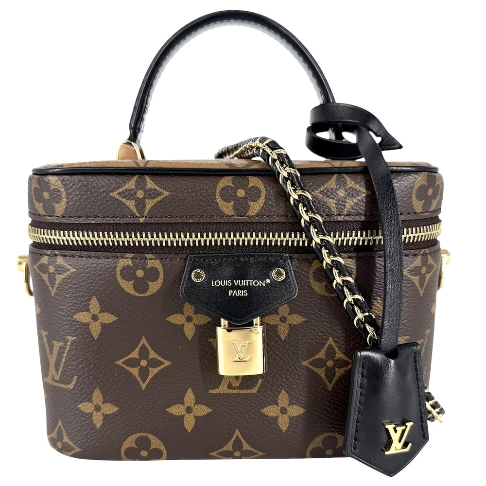 LOUIS VUITTON ルイヴィトン 2WAY ヴァニティ NV PM ロゴ ショルダーバッグ ハンドバッグ M47128 モノグラムキャンバス モノグラムリバースキャンパス ブラウン 茶 ゴールド金具 レディース【中古品】
