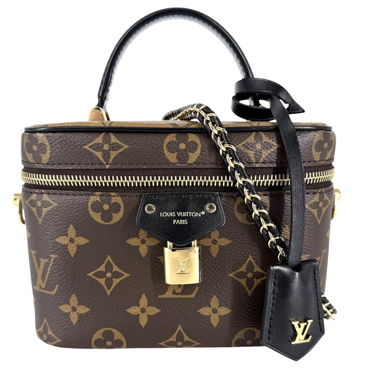 LOUIS VUITTON ルイヴィトン 2WAY ヴァニティ NV PM ロゴ ショルダーバッグ ハンドバッグ M47128 モノグラムキャンバス モノグラムリバースキャンパス ブラウン 茶 ゴールド金具 レディース【中古品】