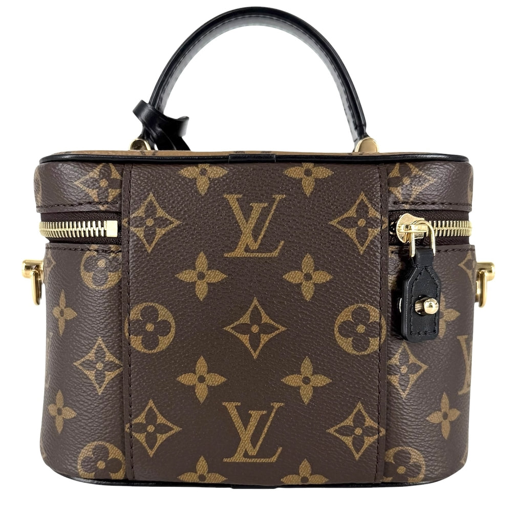 LOUIS VUITTON ルイヴィトン 2WAY ヴァニティ NV PM ロゴ ショルダーバッグ ハンドバッグ M47128 モノグラムキャンバス モノグラムリバースキャンパス ブラウン 茶 ゴールド金具 レディース【中古品】