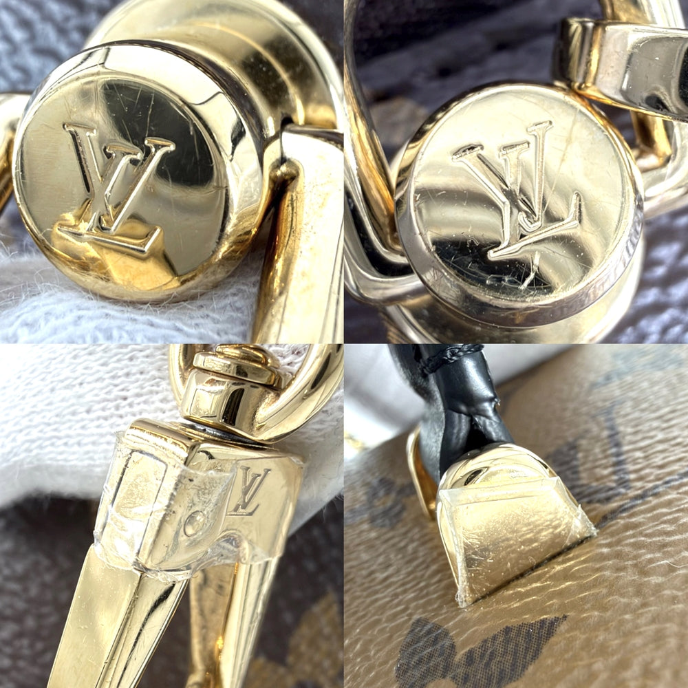 LOUIS VUITTON ルイヴィトン 2WAY ヴァニティ NV PM ロゴ ショルダーバッグ ハンドバッグ M47128 モノグラムキャンバス モノグラムリバースキャンパス ブラウン 茶 ゴールド金具 レディース【中古品】