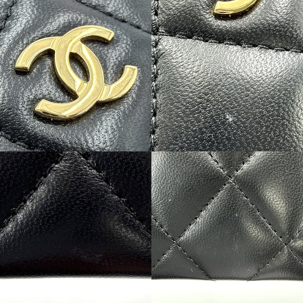 CHANEL シャネル カードケース ココマーク AP0213 ラムスキン ブラック 黒 ゴールド金具 レディース【中古品】