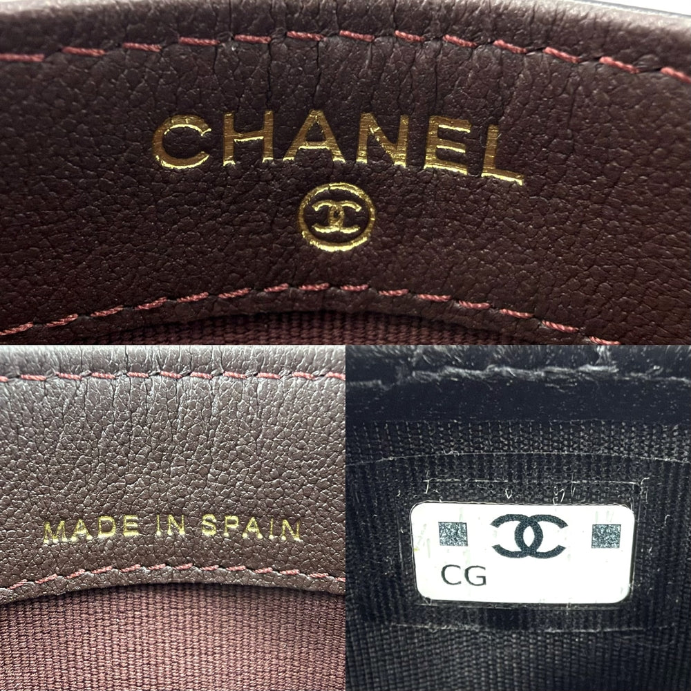 CHANEL シャネル カードケース ココマーク AP0213 ラムスキン ブラック 黒 ゴールド金具 レディース【中古品】