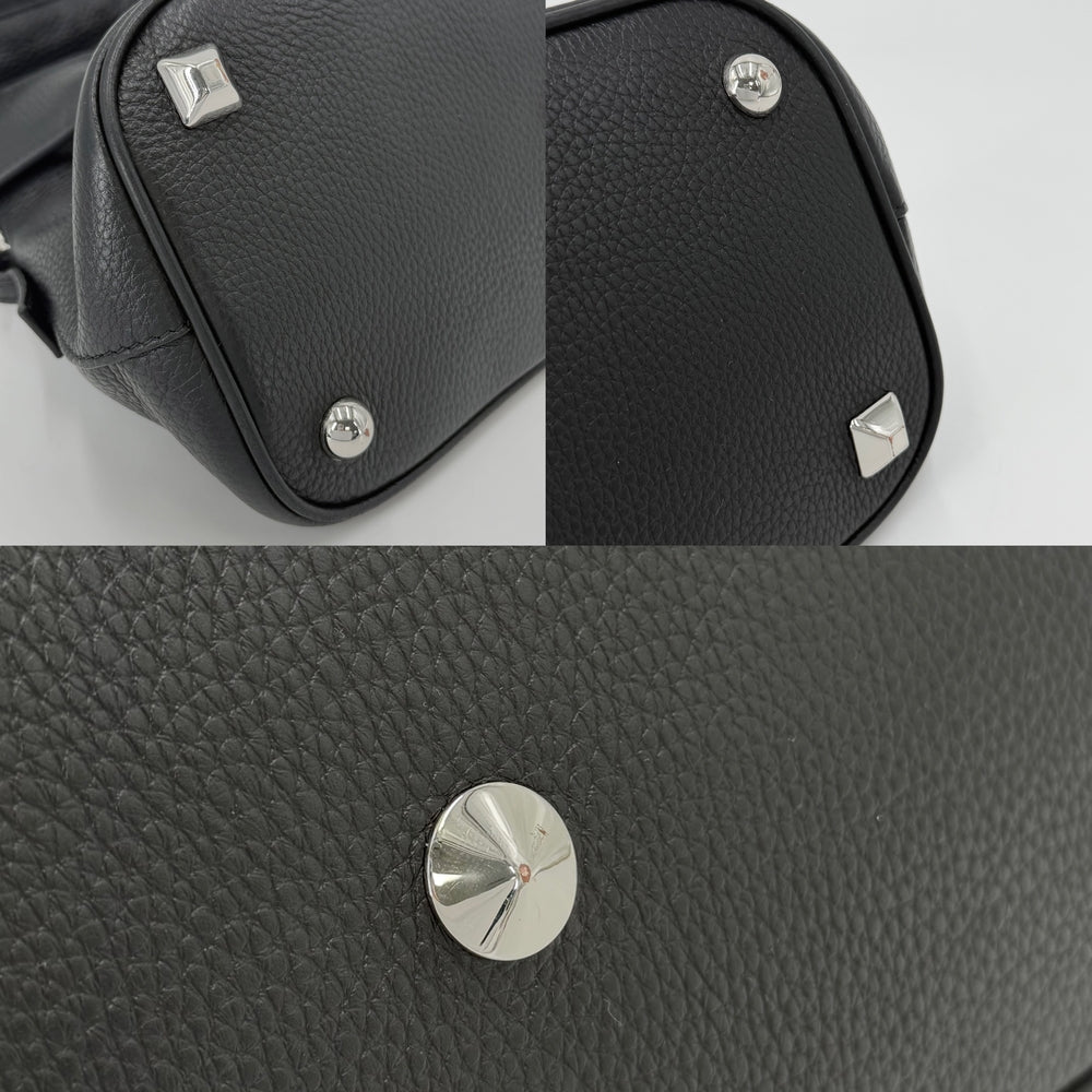 MAISON MARGIELA メゾンマルジェラ 2WAY ソフト 5AC ミニ ハンドバッグ ショルダーバッグ SB1WG0084 レザー ブラック 黒 シルバー金具 レディース【中古品】