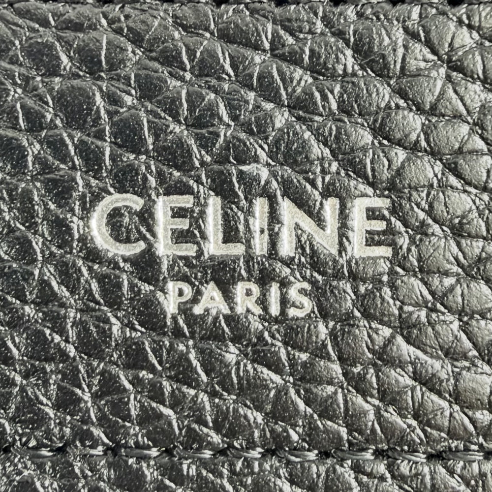CELINE セリーヌ トートバッグ ラゲージ ナノショッパー レザー ブラック 黒 シルバー金具 レディース【中古品】