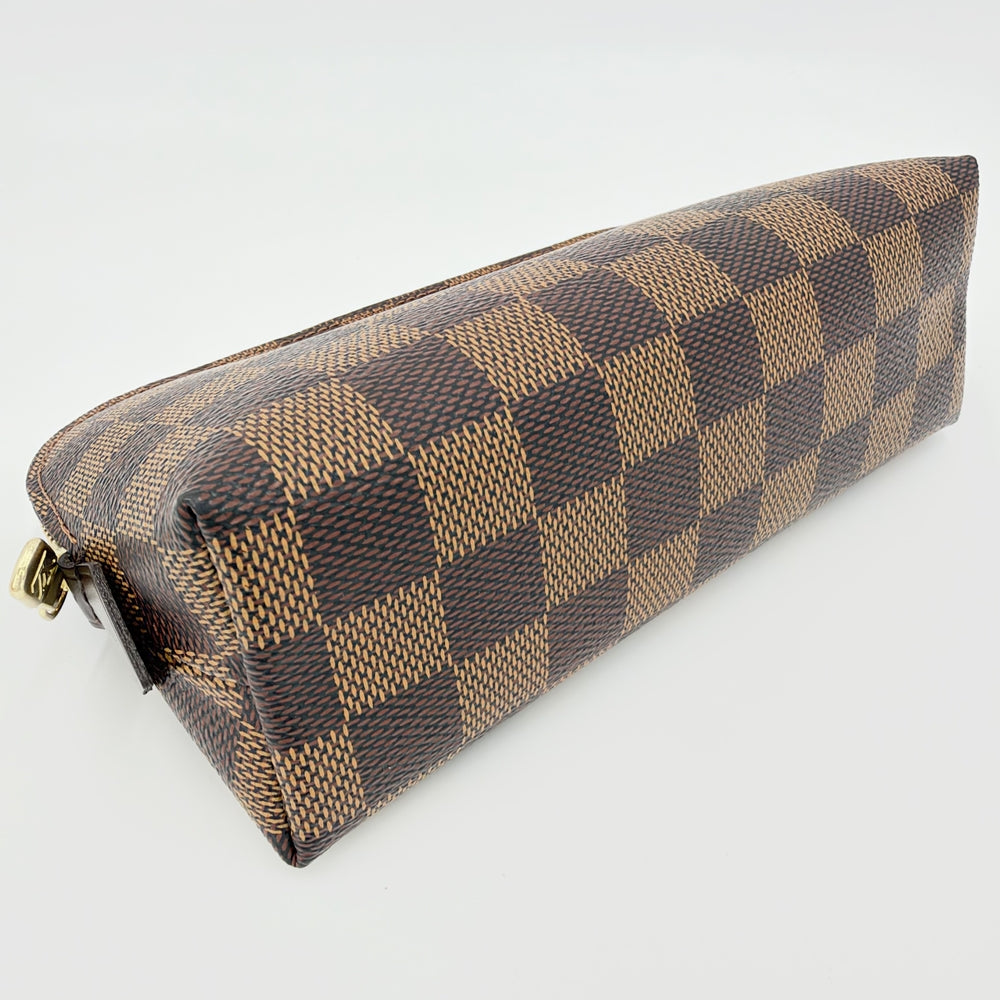 LOUIS VUITTON ルイヴィトン ポーチ ダミエ ポシェットコスメティックPM 化粧ポーチ 小物入れ N47516 ダミエキャンバス ブラウン 茶 ゴールド金具 レディース【中古品】