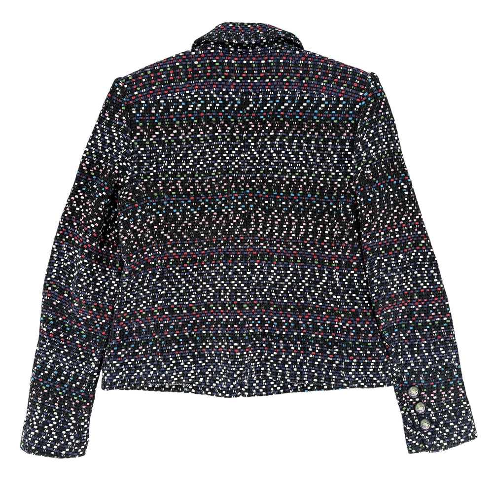CHANEL シャネル テーラードジャケット 服 アパレル アウター 36 ブラック 黒 マルチカラー 秋 コットン レディース【中古品】