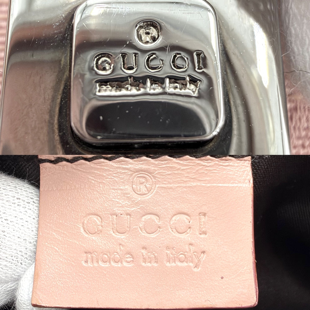 GUCCI グッチ ハンドバッグ ジャッキー 001 3735 GGキャンバス レザー ピンク シルバー金具 レディース【中古品】